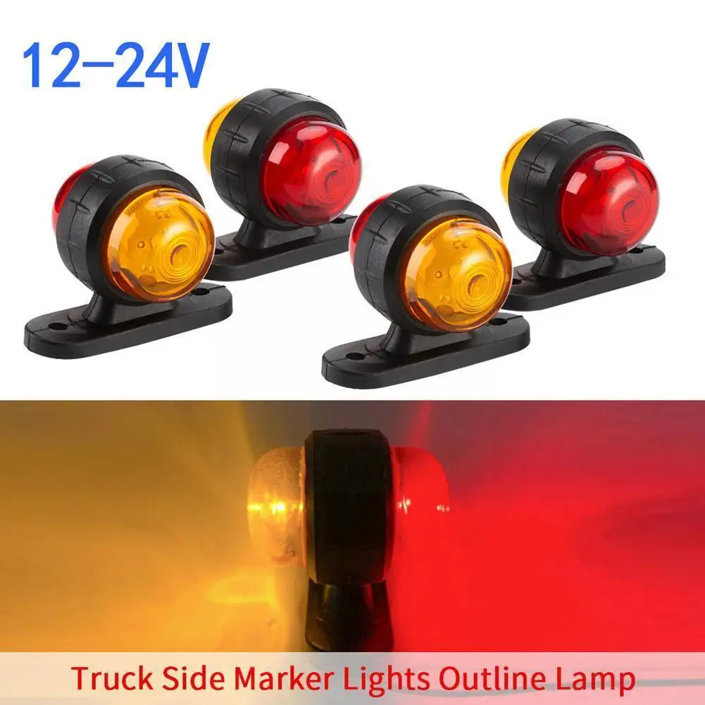 

2PCS 12V 24V Truck Trailer Lights LED Side Marker Position Lamps White Parking Lorry Lamp Red Amber Clearance Light Tractor Y2M5