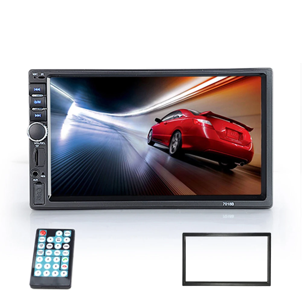 

Hippcron Автомагнитола HD 7 "сенсорный экран стерео Bluetooth 12 В 2 Din FM ISO Power Aux вход автомобильный MP5 плеер SD USB