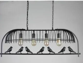 

Американский Ретро Лофт Железная Клетка Простой Кабинет Кафе Бар Промышленная Люстра Wind Bird с одной Головой
