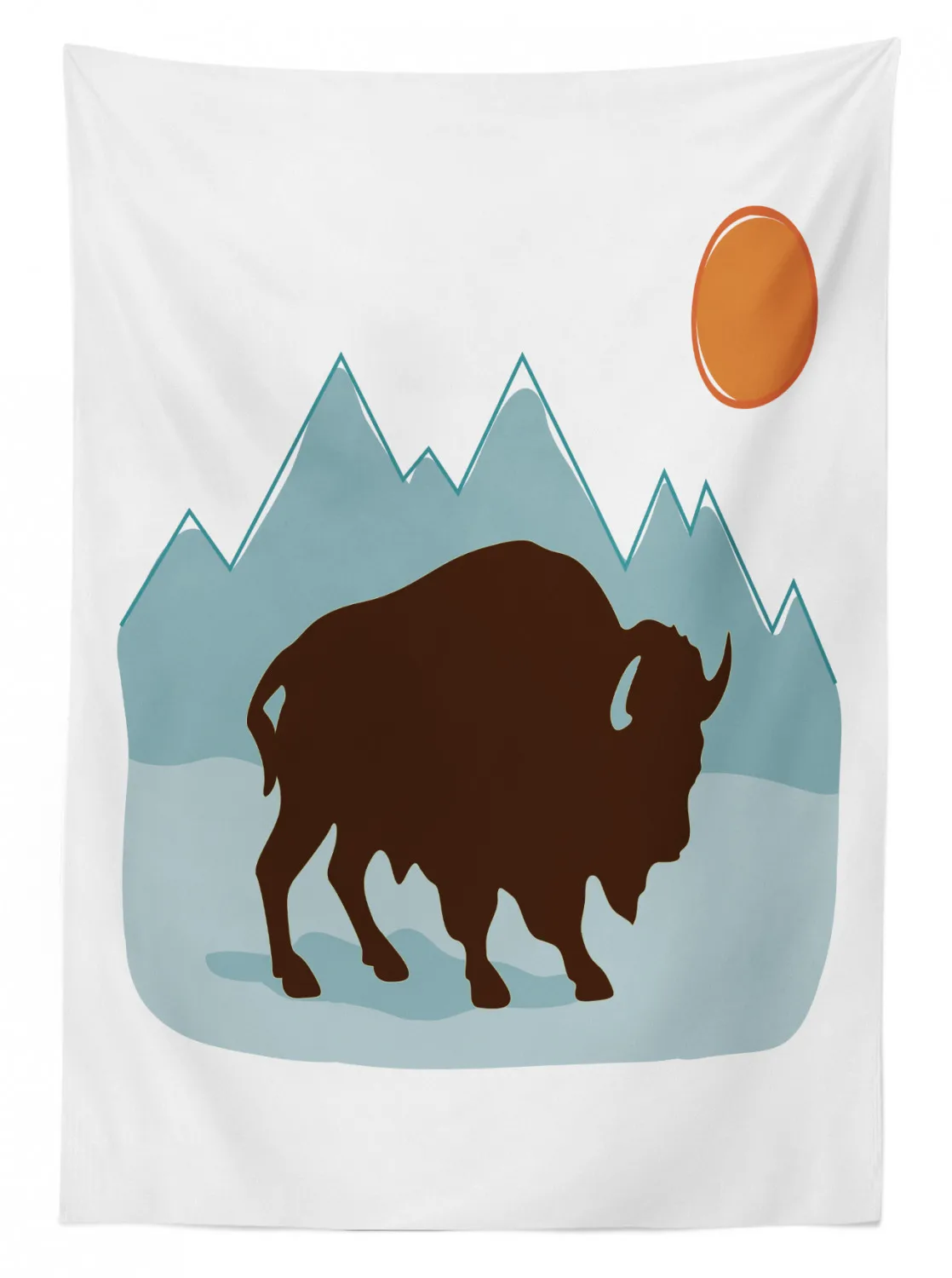 Скатерть из ткани с принтом буйвола дикий американский Бизон рогами скатерть для