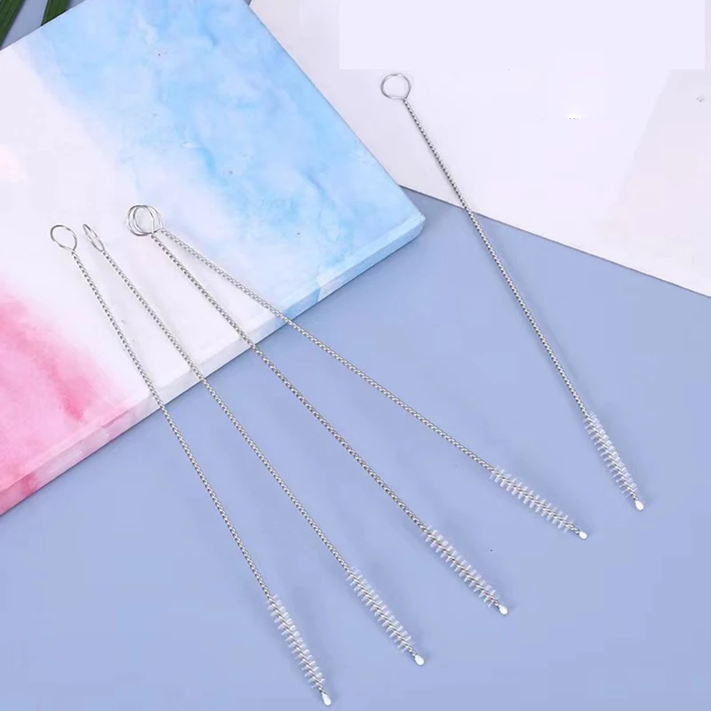 

1/10Pcs/Set Stainless Soft Hair Suction For Washing Glass Silicone Tube Cleaner Brushes Fish Tank Straw Bottle Cleaning Brush