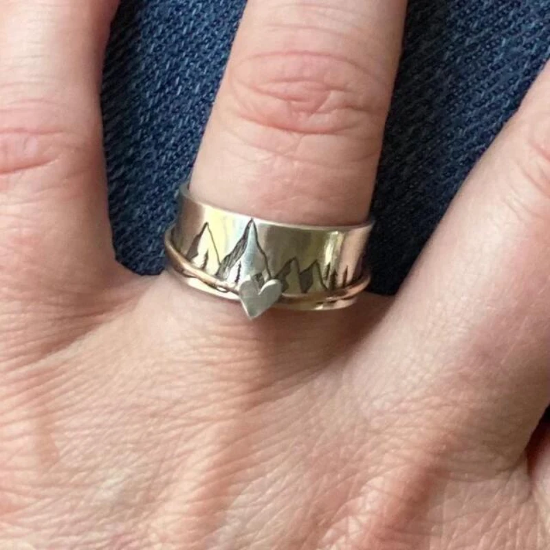 Винтажные Спиннеры горные кольца для женщин кольцо тревожности природный