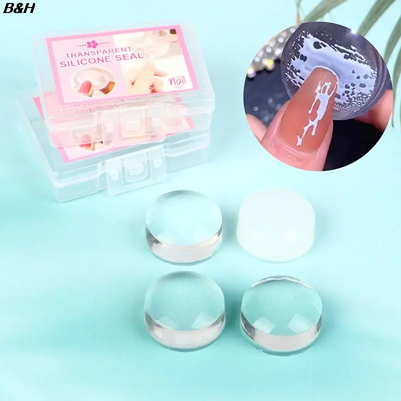 

2*Transfer Stamper Replacement Head Silicone Refill Head Clear Jelly French Nail Tool Nail Polish Print Nail Seal Stamp Template