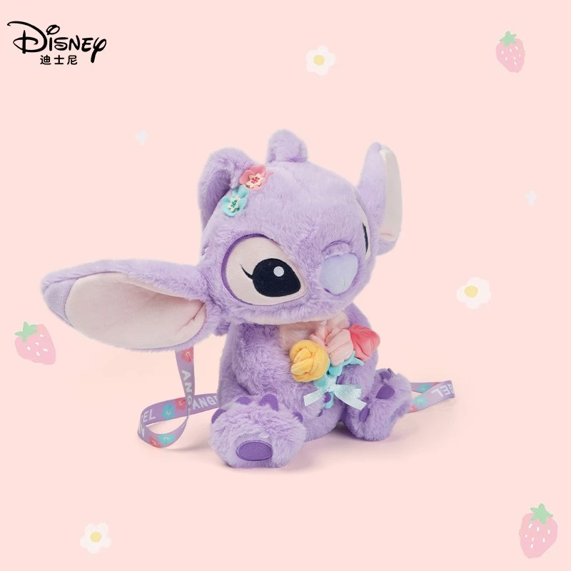 

Original Disney Plush Toy Shoulder Anime Kawaii Lilo & Stitch Angel Shoulder Messenger Bag Cartoon Soft Peluches Handbag Gift