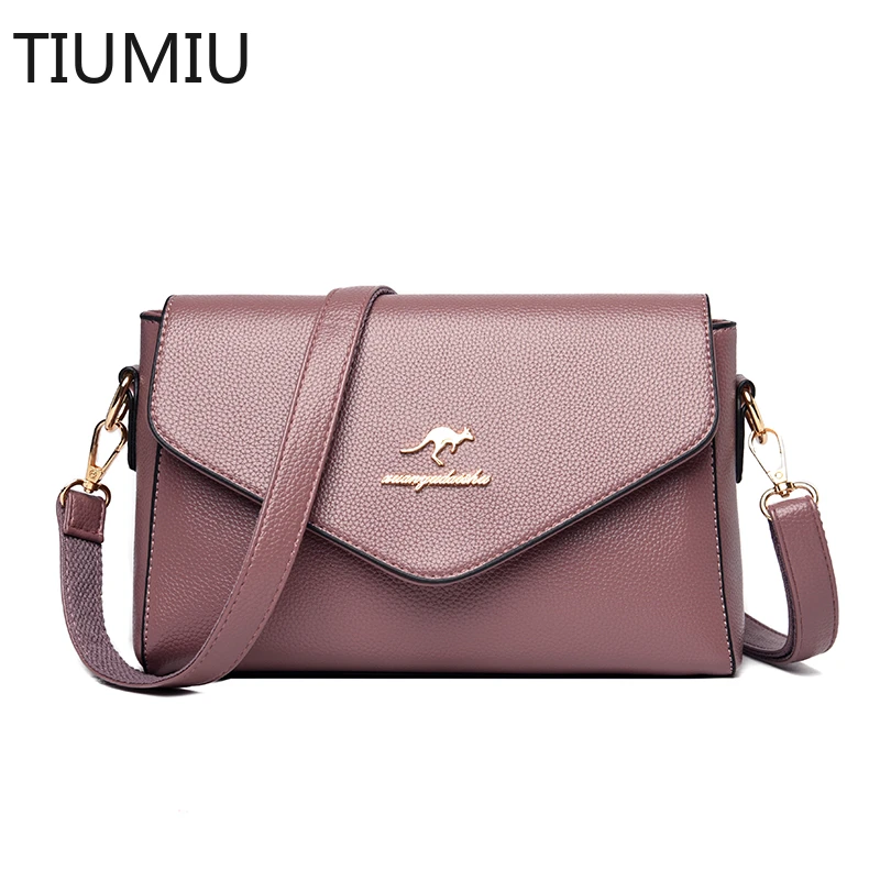 

2021 New High Quality PU Leather Women's Shoulder Bag Fashion Brand Designer Flip Diagonal Bag Casual Handbag Sac A Main Femme