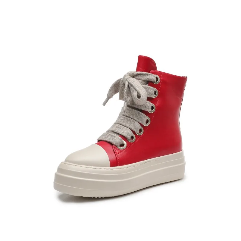 

New High Quality Spring and Autumn Top Shoes Thick Shoelaces Men Women with The Same Style Couple Board Boots