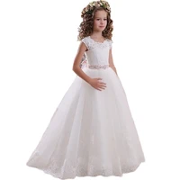 ivory white lace flower girls dresses ball gown floor length girls first communion dress princess dress 2 14 old