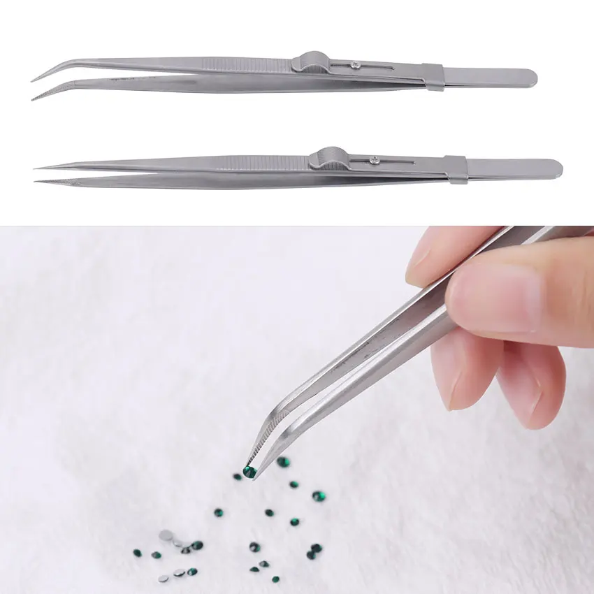 

1PC Professional Stainless Steel High Quality Jewelry Tweezers For Diy Diamond Gem Jewelry Jeweler'S Jewelry Making Tools