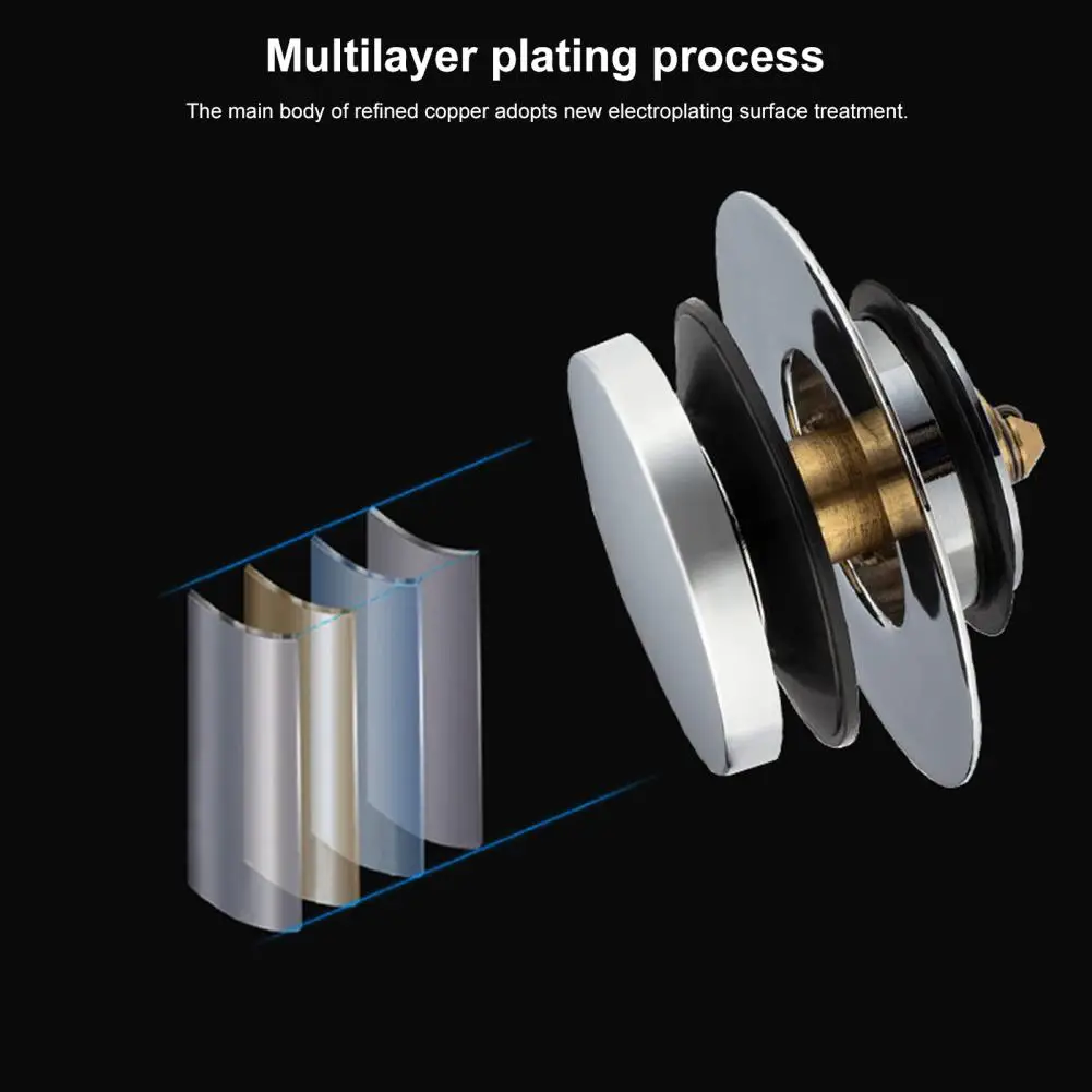 

Pop-up Drain Plug Effortless Bathing with Universal Brass Bathtub Drain Plug Stopper Easy Install Pop-up Design for A Relaxing