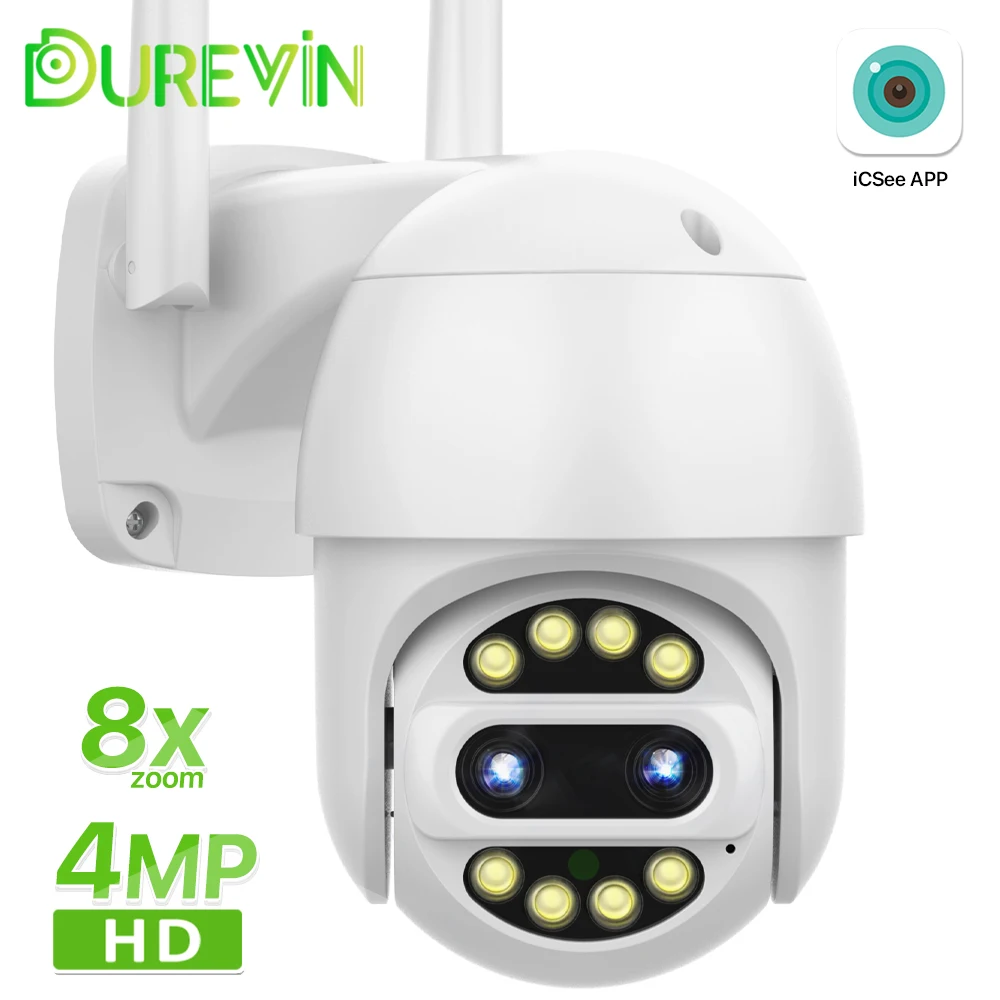 

4MP HD IP Camera WiFi Security CCTV Camera 4K 8MP Dual-Lens 8x Digital Zoom Outdoor PTZ Camera Wireless Video Surveillance iCSee