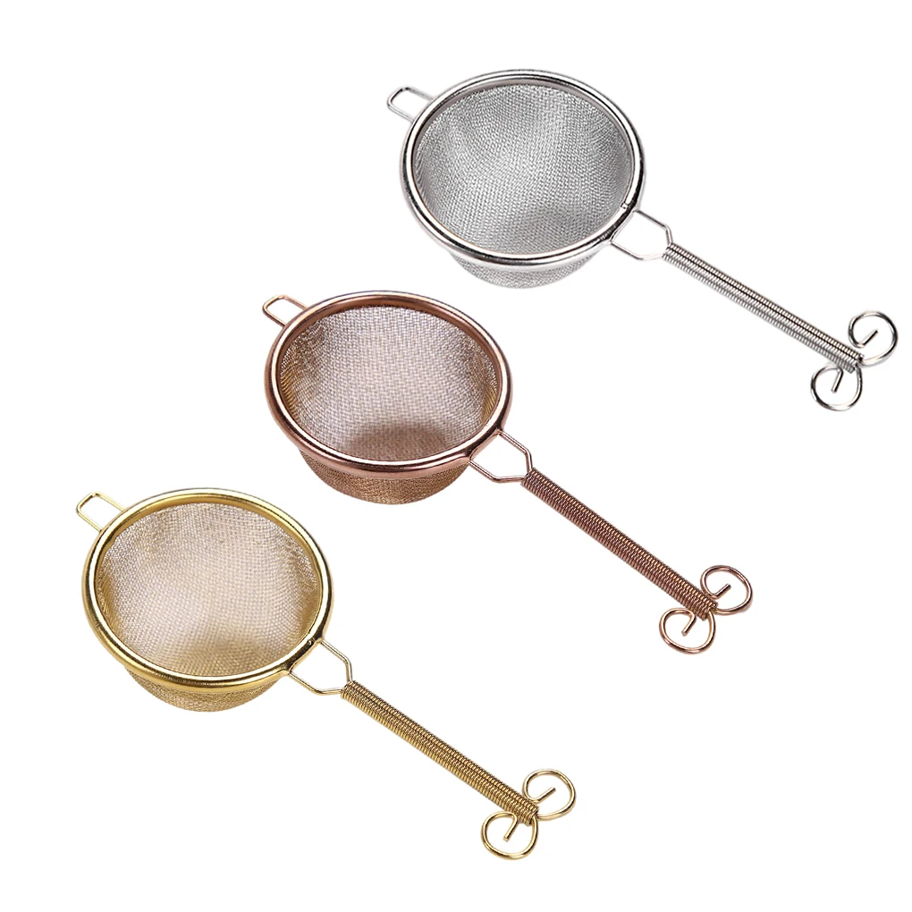 

Stainless Steel Strainer Mesh Water Scoop Filter Reusable Colander Sieve with Long Handle for Tea Herbs Coffee