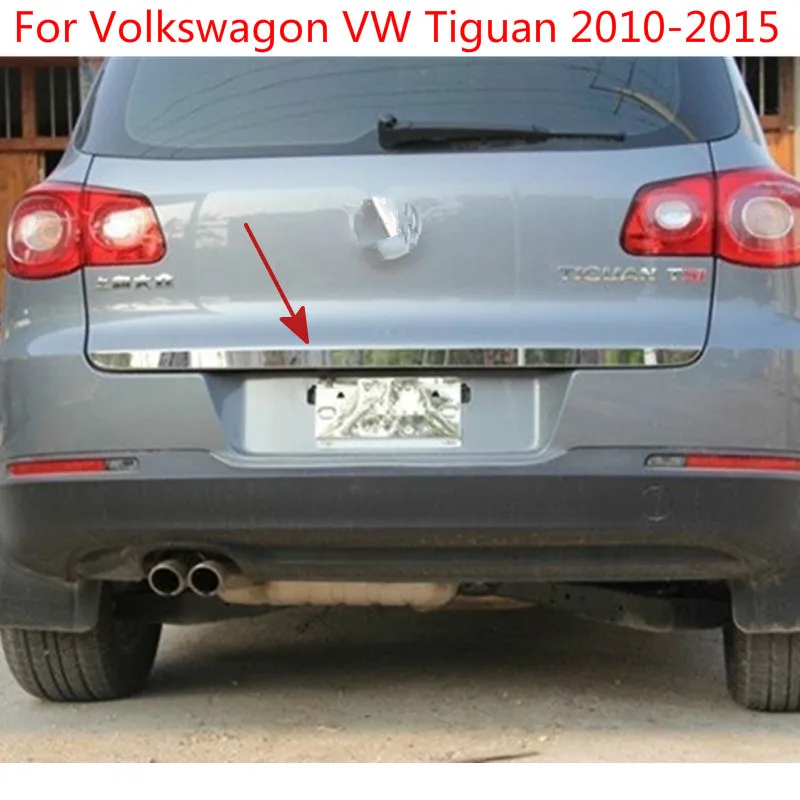 

For Volkswagon Tiguan 2010 2011 2012 2013 2014 2015 High-quality stainless steel Rear Trunk Lid Cover TrimCar-styling