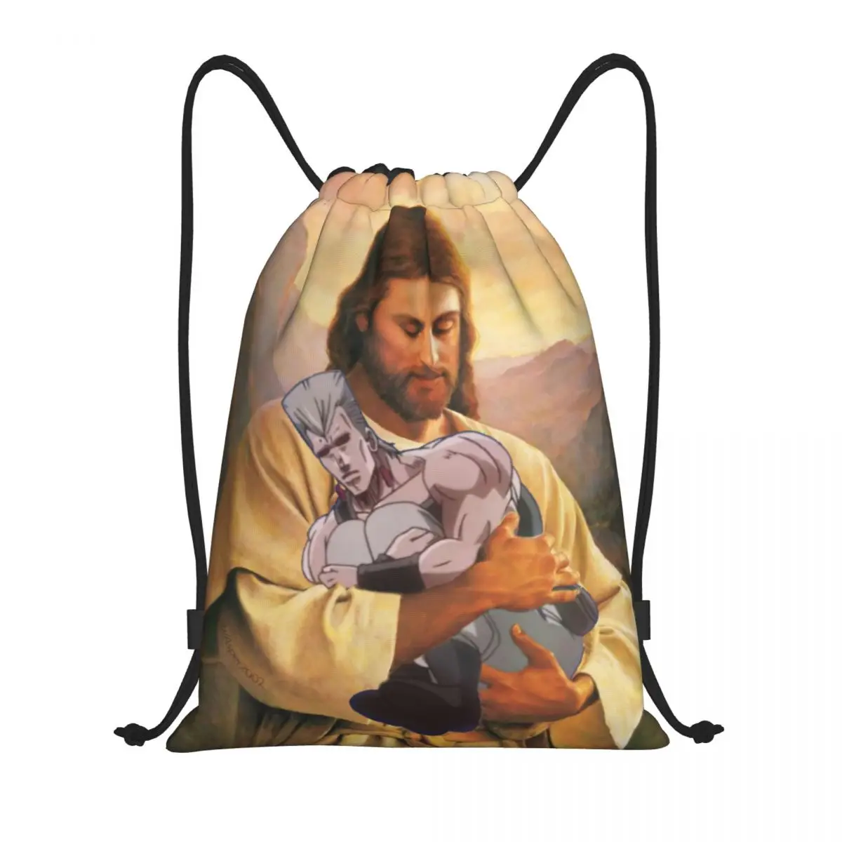 

Custom Jojos Drawstring Bags for Training Yoga Backpacks Women Men Jesus Polnareff Bizarre Adventure Sports Gym Sackpack