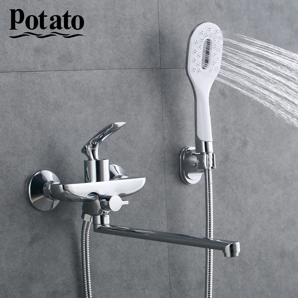 Смеситель для душа ванны и картофеля современный 2 цвета корпус из цинкового