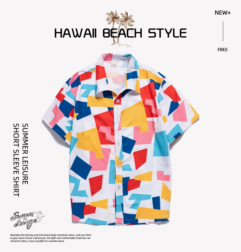 

Men's Shirts Summer New Social Casual Beach Designer Male Clothing