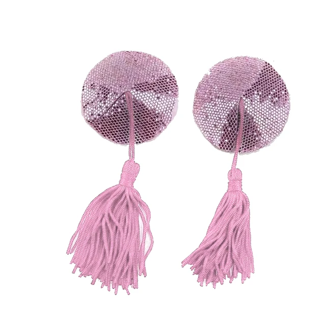 Hot 1 Pair Sexy Pasties Stickers Women Lingerie Sequin Tassel Breast Bra Nipple Cover Heart Shape Sex Product Chest Stickers 4