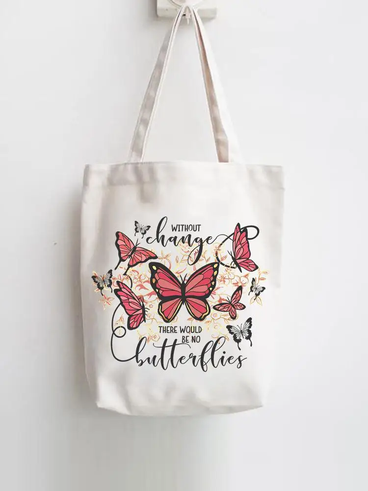 

Casual Shopper Shopping Handbags Women Fashion Print Female Butterfly Trend New 90s Shoulder Girls Graphic Canvas Tote Bag