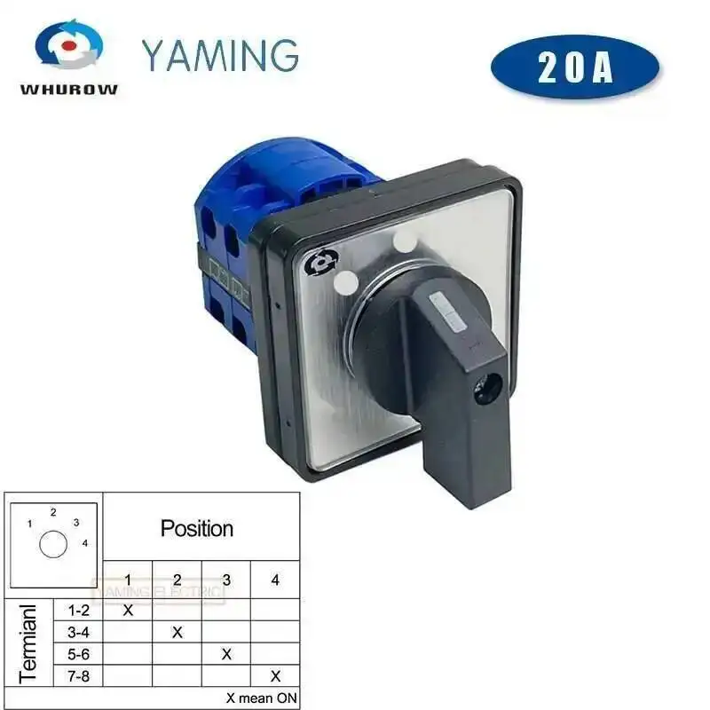 

LW28-20 LW26-20 YMW26 серия электрический 2/3/4-позиционный 8-контактный поворотный кулачковый переключатель с винтами полезный инструмент 660 В 20 А