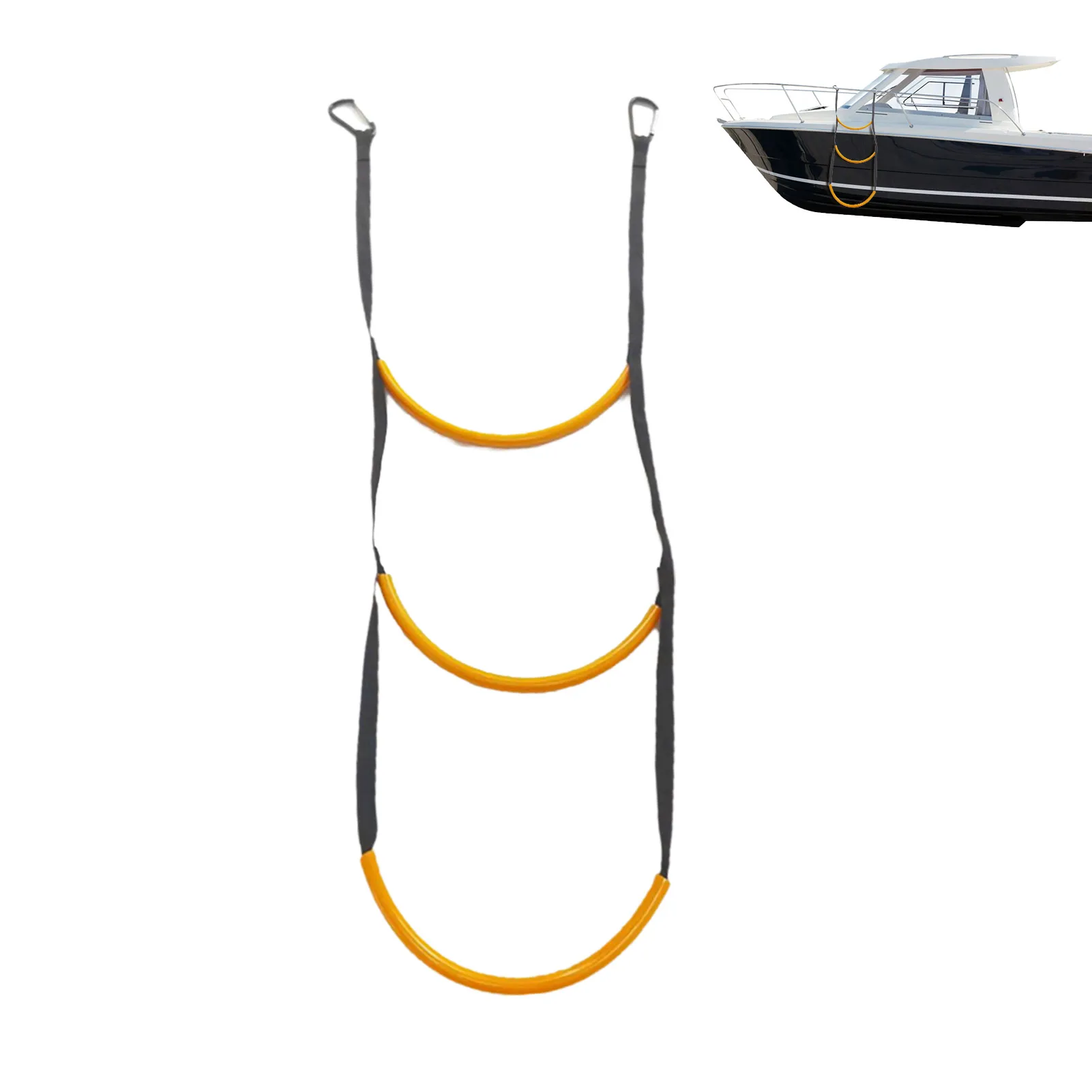 

Kayak Auxiliary Ladder Portable 3 Step Boat Ladder Assist Boarding Rope Hose Ladder Rope Ladder For Inflatable Boat Kayak