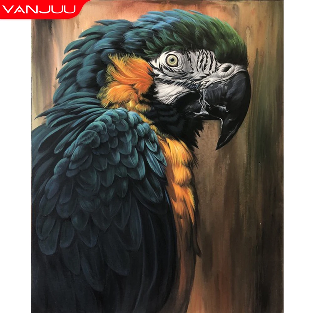 

VANJUU 5D алмазная живопись, животное, полная картина, попугай, искусство, домашний декор, алмазная вышивка, сделай сам