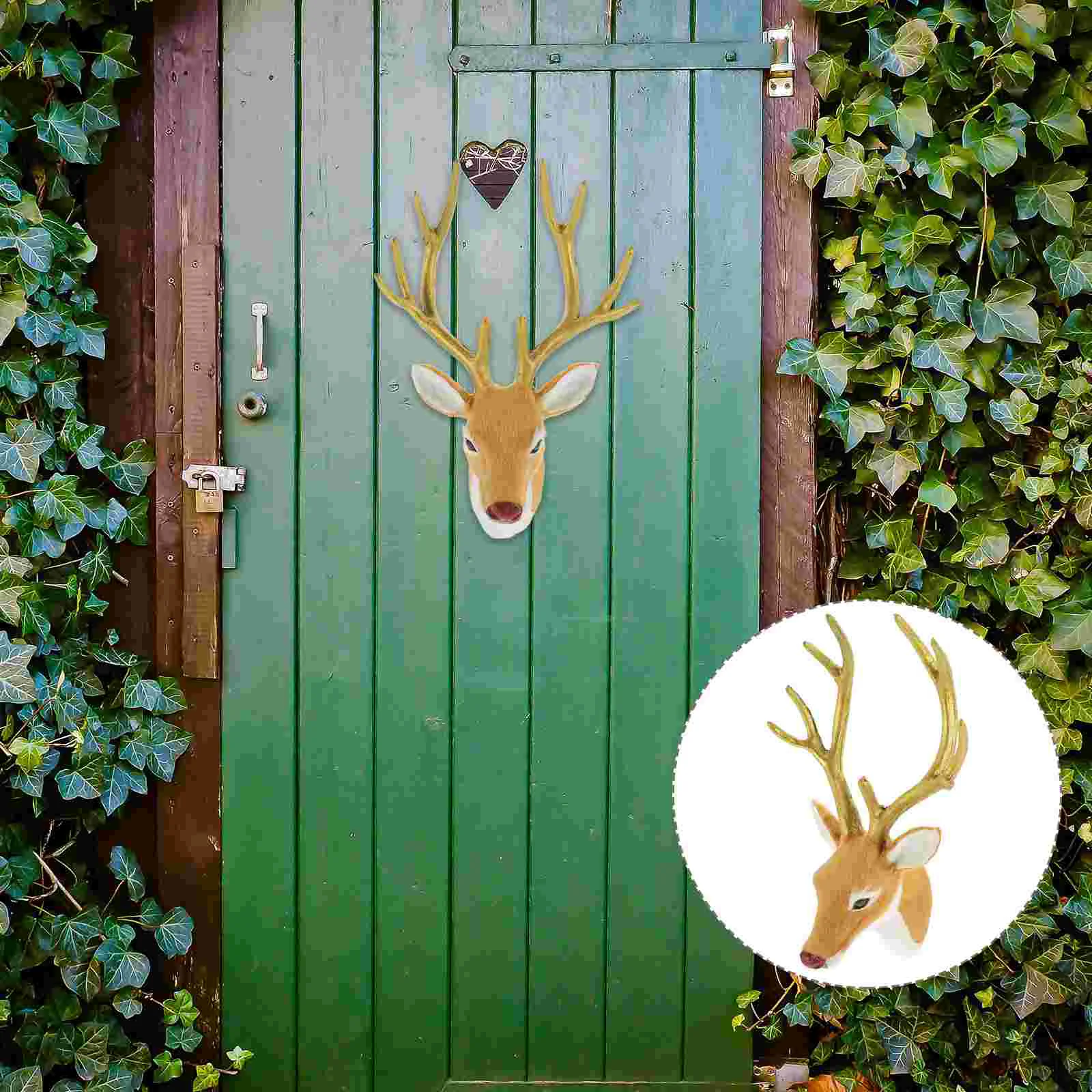 

Christmas Trees Decor Xmas Deer Head Ornament Sika Chirstmas Cabinets Decors Artificial Fur