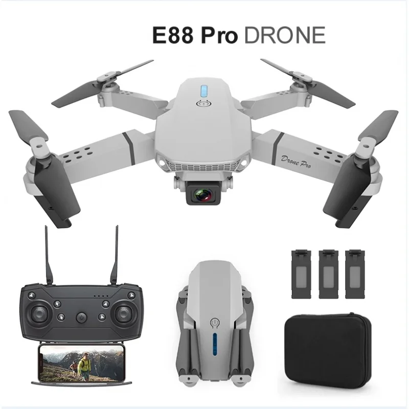 

E88 Pro 4K HD WIFI FPV 1080P Camera Height Hold Foldable Quadcopter Dron Rc Helicopter Drone Gift Toy