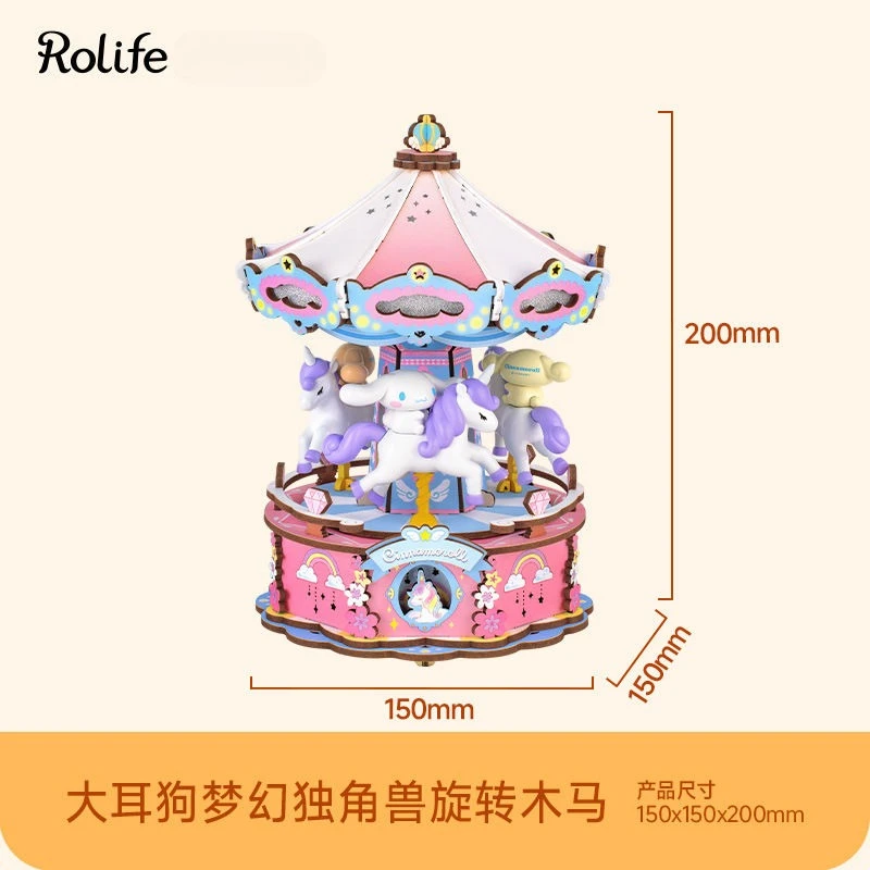 Фото Sanrio Family Fantasy Парк развлечений Музыкальная шкатулка DIY Музыкальная шкатулка ручной работы Собранные строительные блоки №3