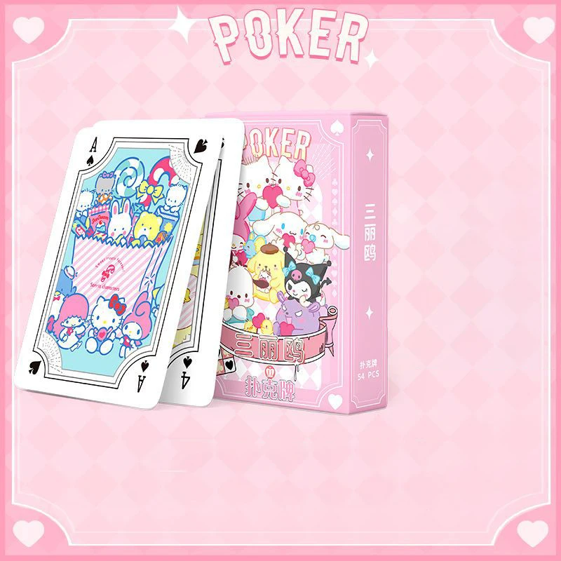 

Kawaii Sanrio покер Моя Мелодия Hello Kitty мультфильм Повседневная Игра Головоломка семейная сборка развлечение Аниме Фигурка покер подарок