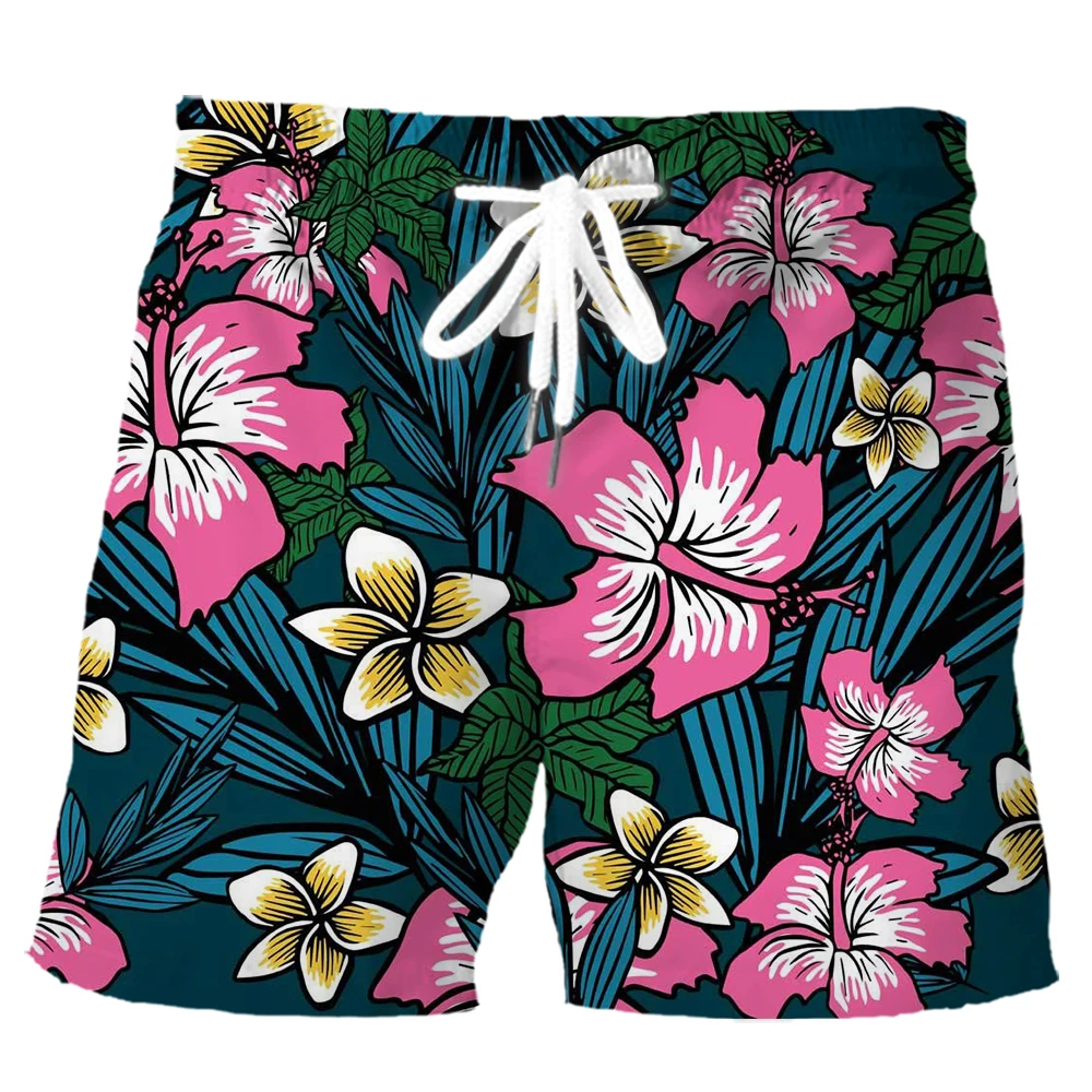 

HX Hawaiian Beach Shorts Polynesian Leaf Floral Printed Board Shorts Fashion Men Clothing Ropa Hombre Dropshipping