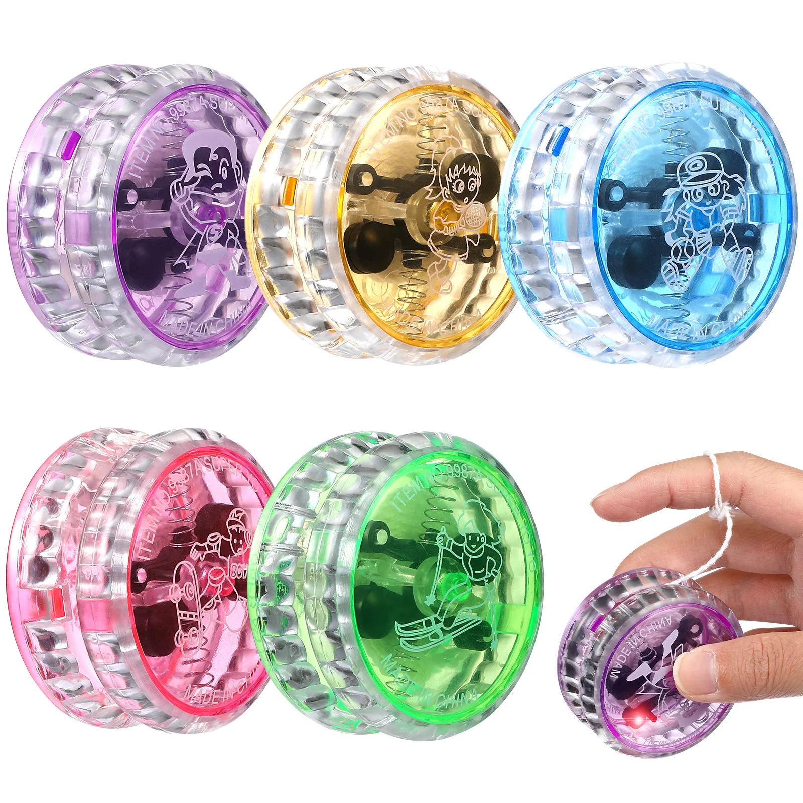 

LED Flashing Yo Yo Ball Classic Toys Hand-Eye Coordination Toys Party Favors For Kids Beginners Random Color