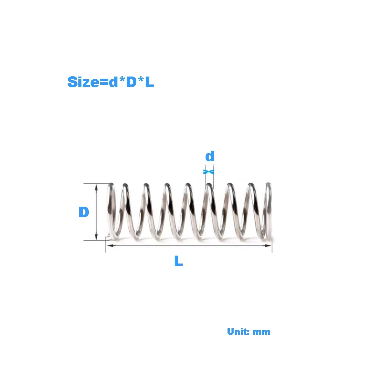 

Пружина сжатия из нержавейки 304 60-100