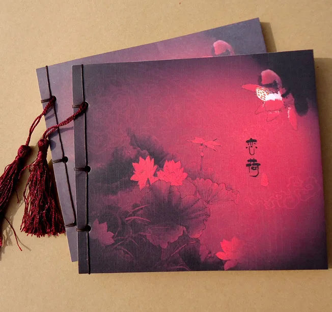 

New Vintage Chinese Style handwork Elegance Tassels Notebook retro ink painting daily Memos beautiful gift 145