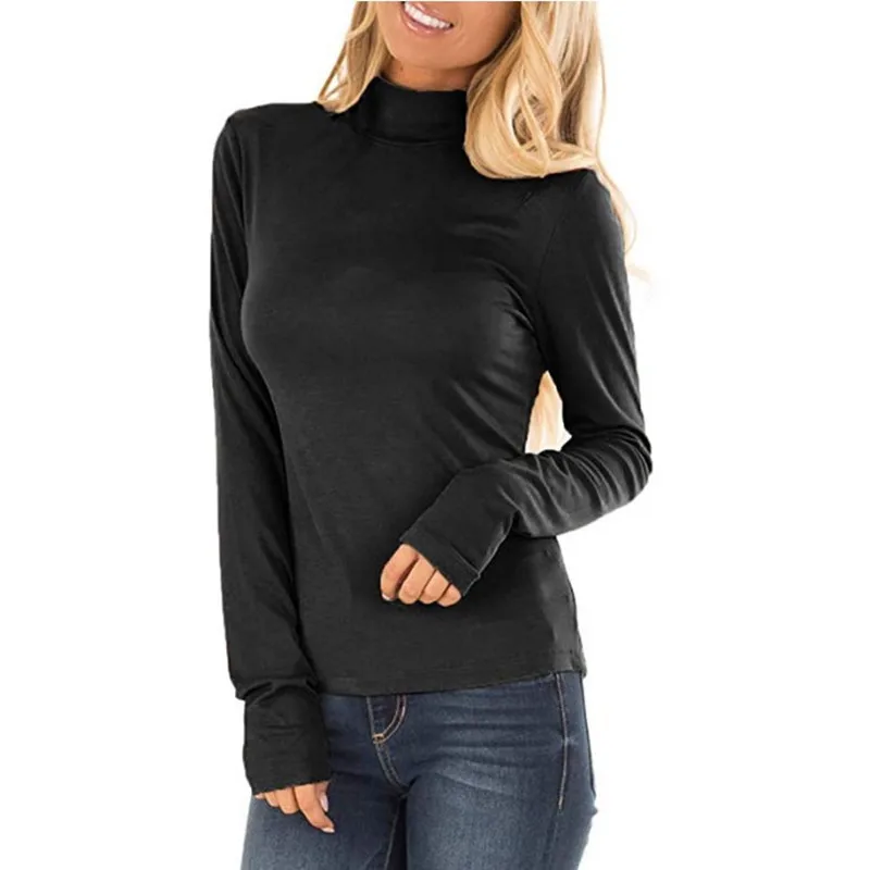 

2021 women's autumn new sweater long-sleeved high-neck bottoming shirt GRAY22