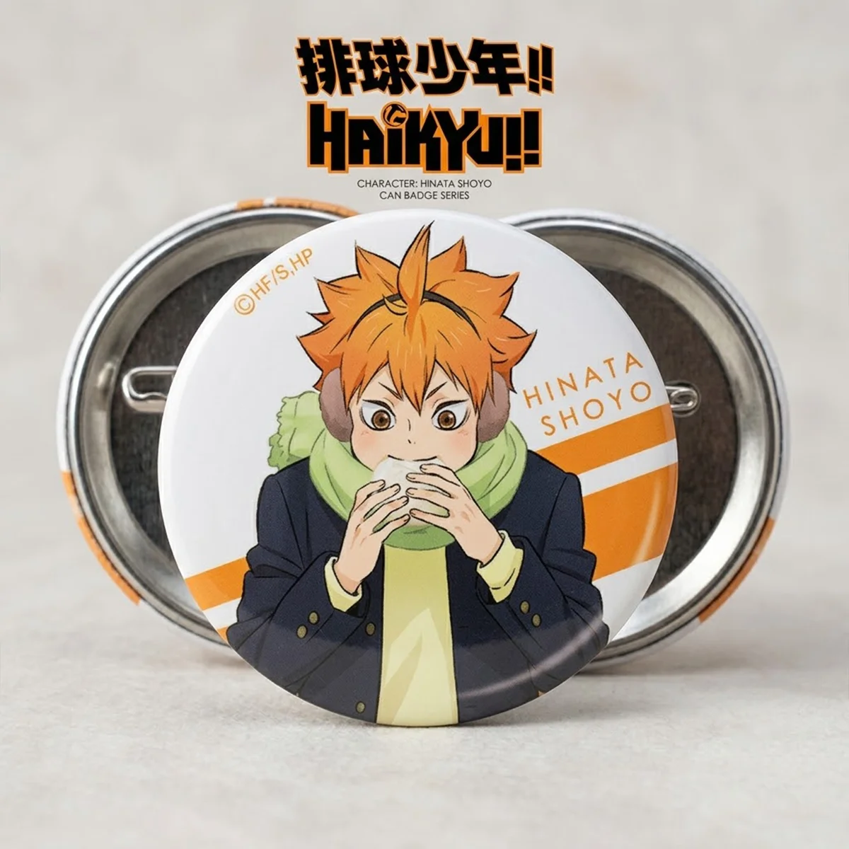 Фото Аниме-значок Haikyuu, 6 см, милый, новый, в форме жестяной броши, с изображением Хинаги, сладкий подарок на День святого Валентина, для худи, на лацкан, спортивный, аниме-пин, брошь, брелок №2