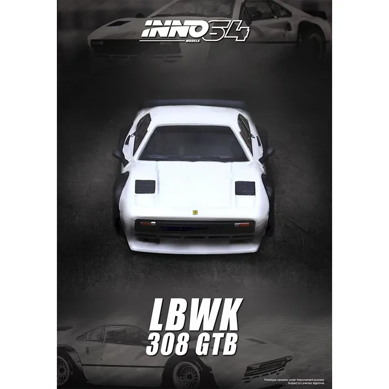 INNO 1:64 LBWK 308 GTB Белая литая диорама Коллекция моделей автомобилей Миниатюрные