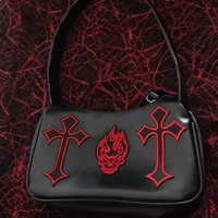 haex gothic womens bag 2022 trend harajuku y2k e girl aesthetic handbags fashion cross patchwork pu black shoulder bag female