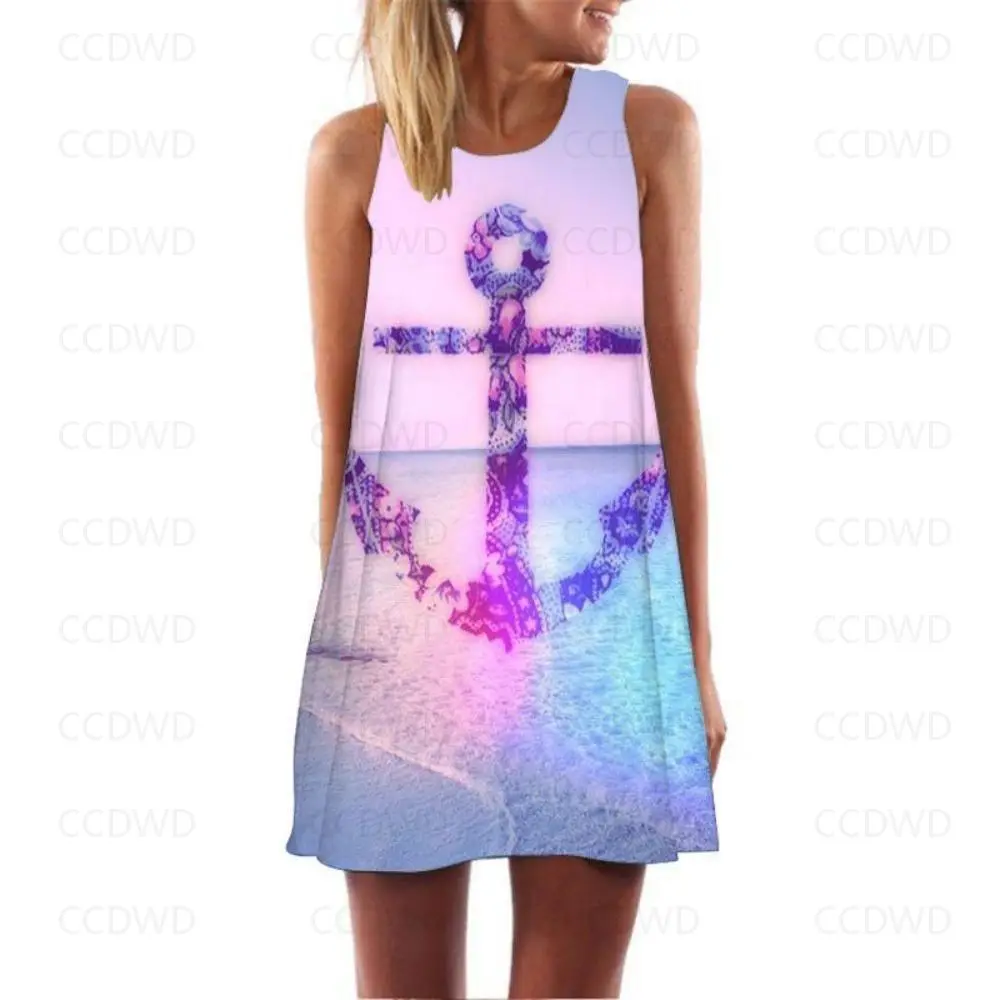 

Dress Woman Sailor Dresses on Sales With Free Shipping Anchor Bohemian Women Color Mini Seaside Summer Beach Elegant Playa Party