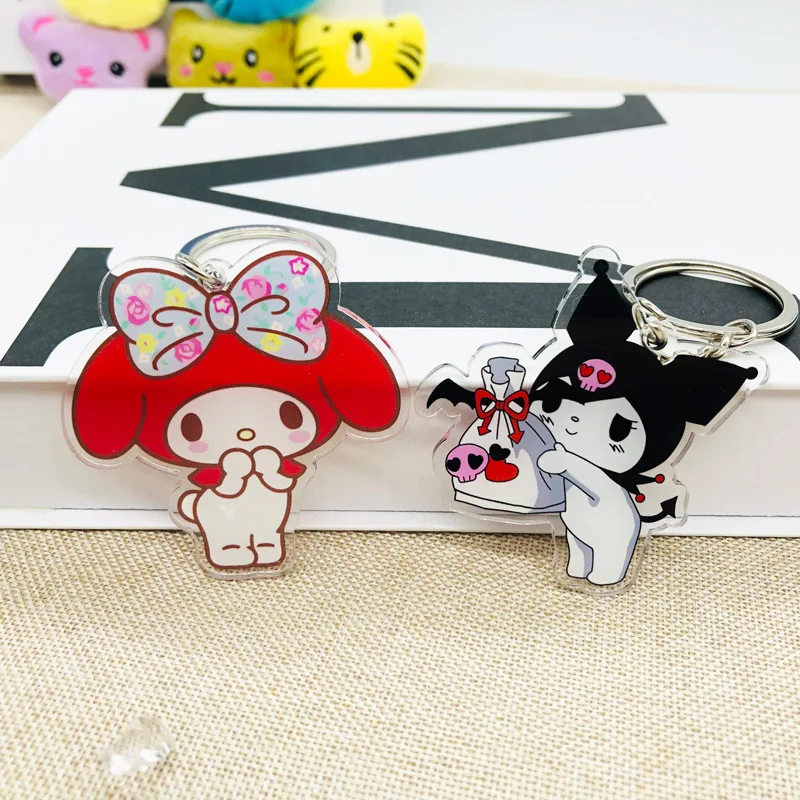 

Cute Kuromi Keychain Kawaii Sanrioed My Melody Anime Cartoon Key Chain Car Keyring Bag Phone Pendant Decor Ornaments Accessories