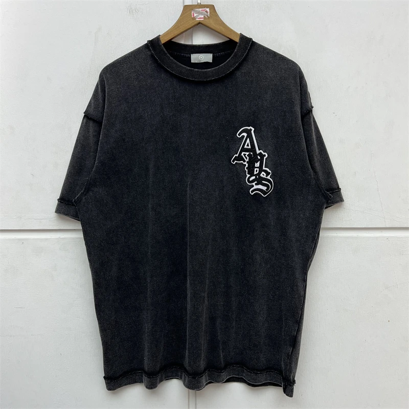 

Askyurself T-shirt Fashion Summer Men Women Sanskrit Letter Embroidery Cotton Short Sleeve Tees Couple Oversize Hip Hop Tops Tee