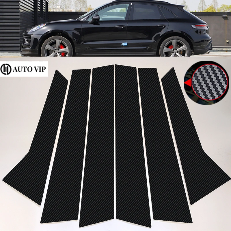 

Door Window Decoration Trims Pillar Posts Stickers Auto Styling for Porsche Macan carbon fibre 2014-2022 Car accessories