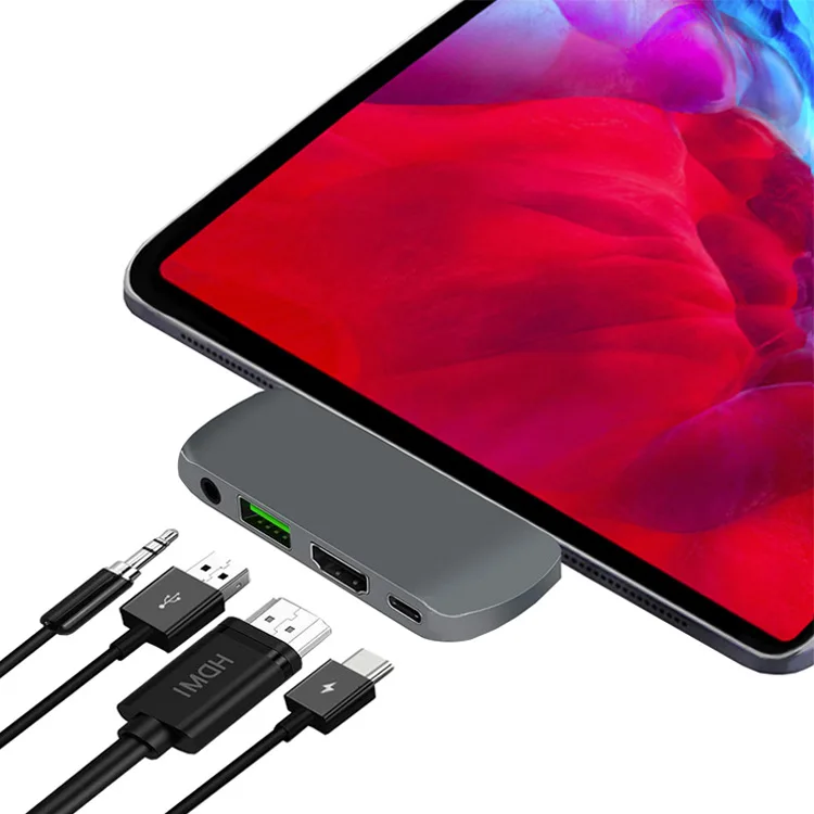 

TYPE-C extension four-in-one USB-C transfer HDMI 3.5mm USB PD hub HUB tablet