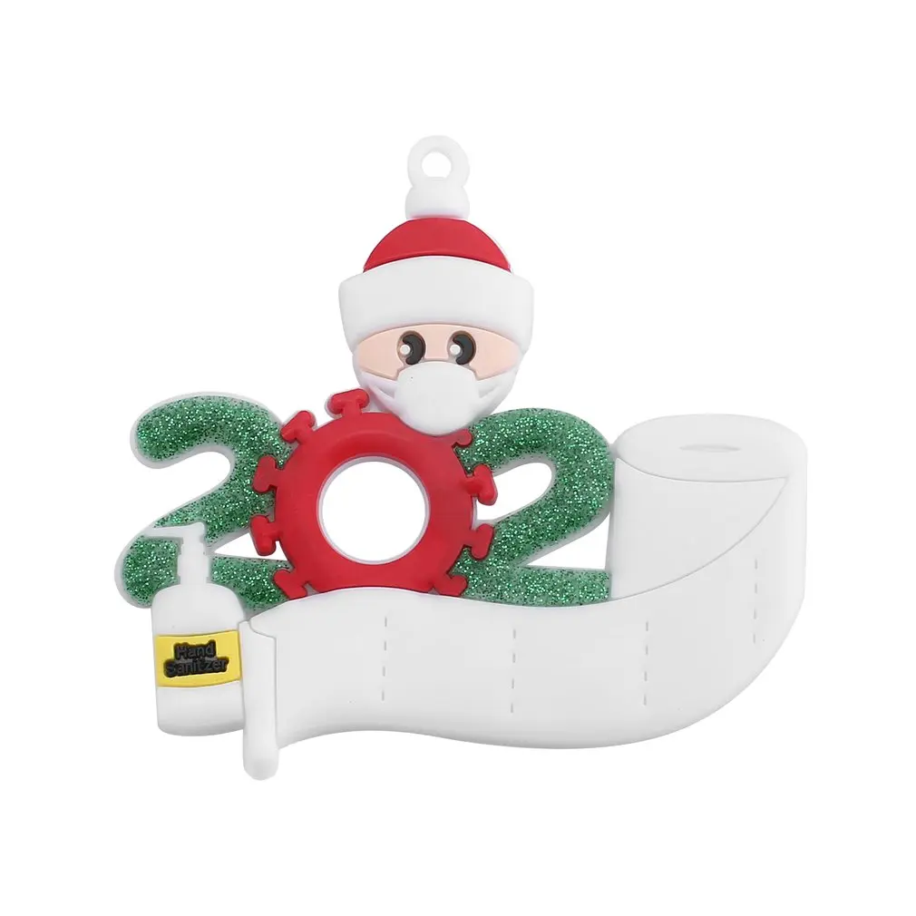 

2020 DIY Christmas Quarantine Decoration Santa Claus Personalized Hanging Pendants Party Distancing Santa Claus Ornament Gift