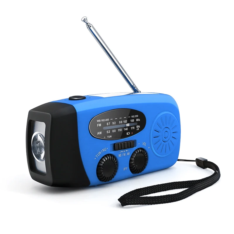

Emergency Radio AM/FM Solar Hand Crank Portable NOAA Weather Radios With 600mAh Power Bank Phone Charger Flashlight For Camping