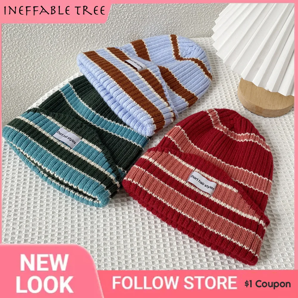 

INS Winter Hats For Women Men Knitted Beanie Bonnet Thick Warm Casual Kids Winter Skuil Cap Gorra Mix Color Accessories