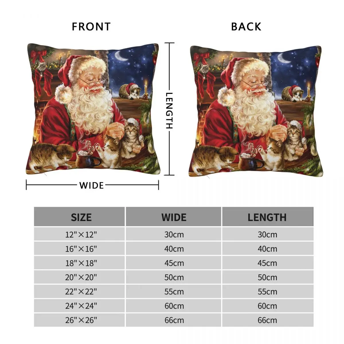 Новогодние наволочки с надписью &quotMerry Christmas&quot &quotСанта&quot &quotМилая кошка&quot