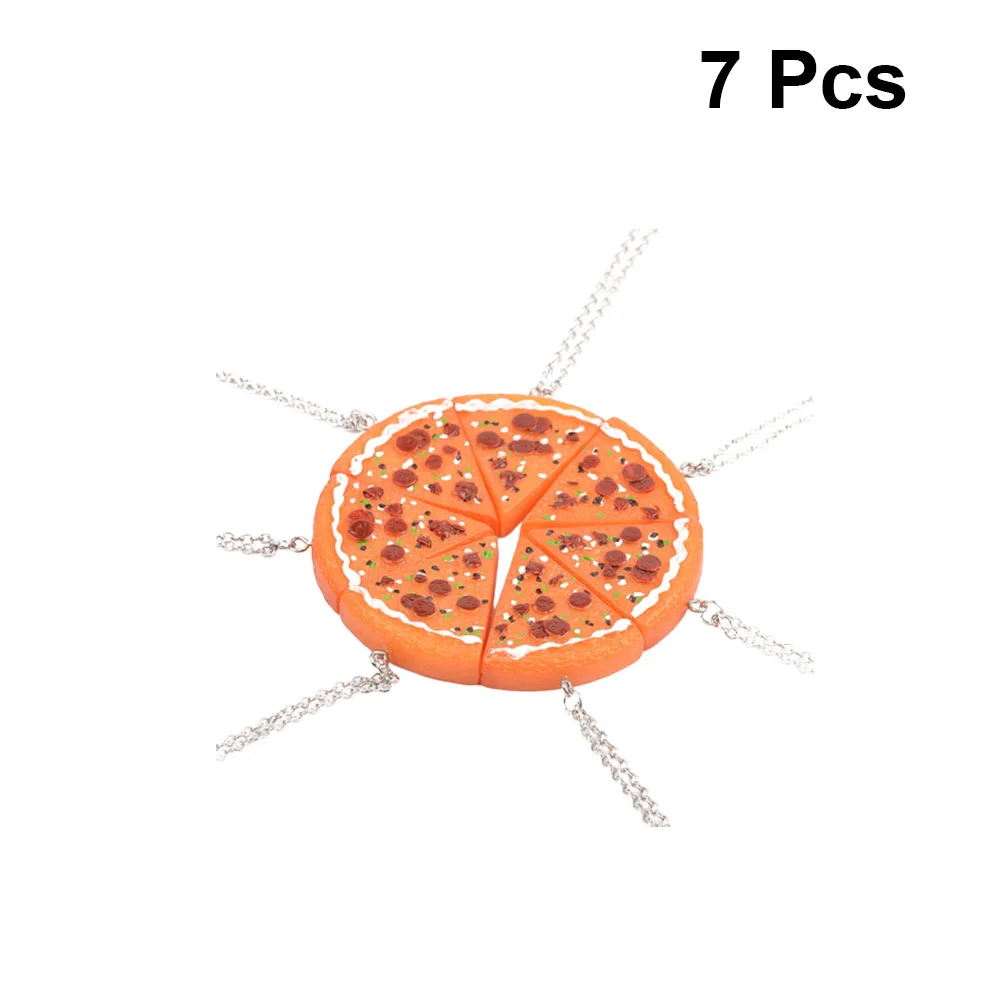 7-шт пицца в форме головоломки ожерелье для барбекю кулон дружбы ожерелья