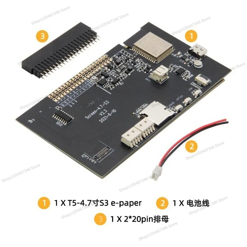 Фото RoRuSFor T5 4.7-дюймовый E-paper V2.3 ESP32-S3 экран с технологией E-Ink, программируемый, с низким энергопотреблением №5
