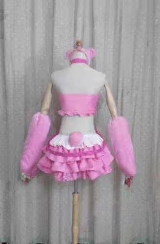 SUPER SONICO GRG Racing Queen Genus Gloomy Bear Cosplay Costume with socks Pink wig and Prop headset