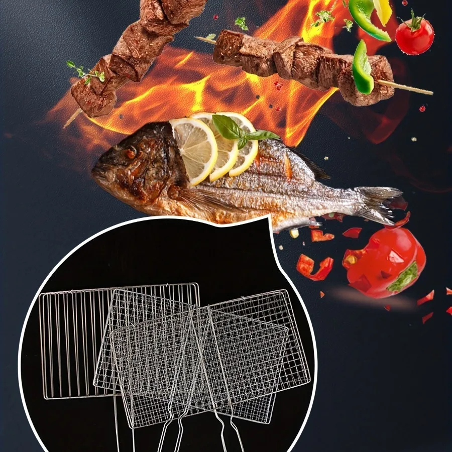 Двойной гриль для рыбы сетка с ручкой клипсой