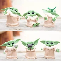 set of 6 anime figures grogu peripherals doll toys cartoom room desktop ornament computer chassis decoration child festival gift